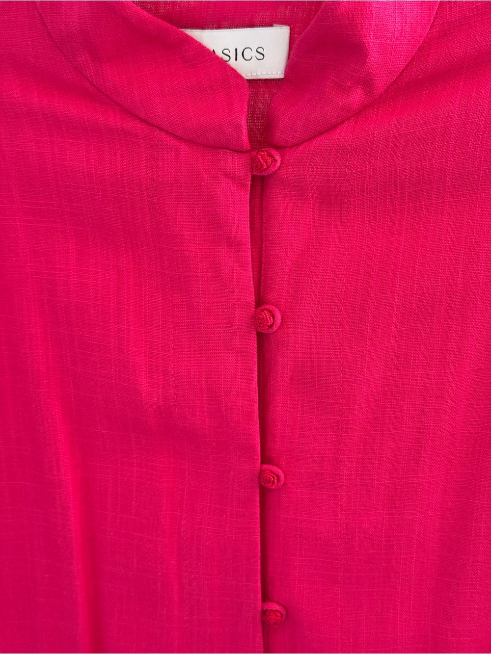 Bright Fuchsia Button-Front Two-Piece Set - Picture 4 of 5